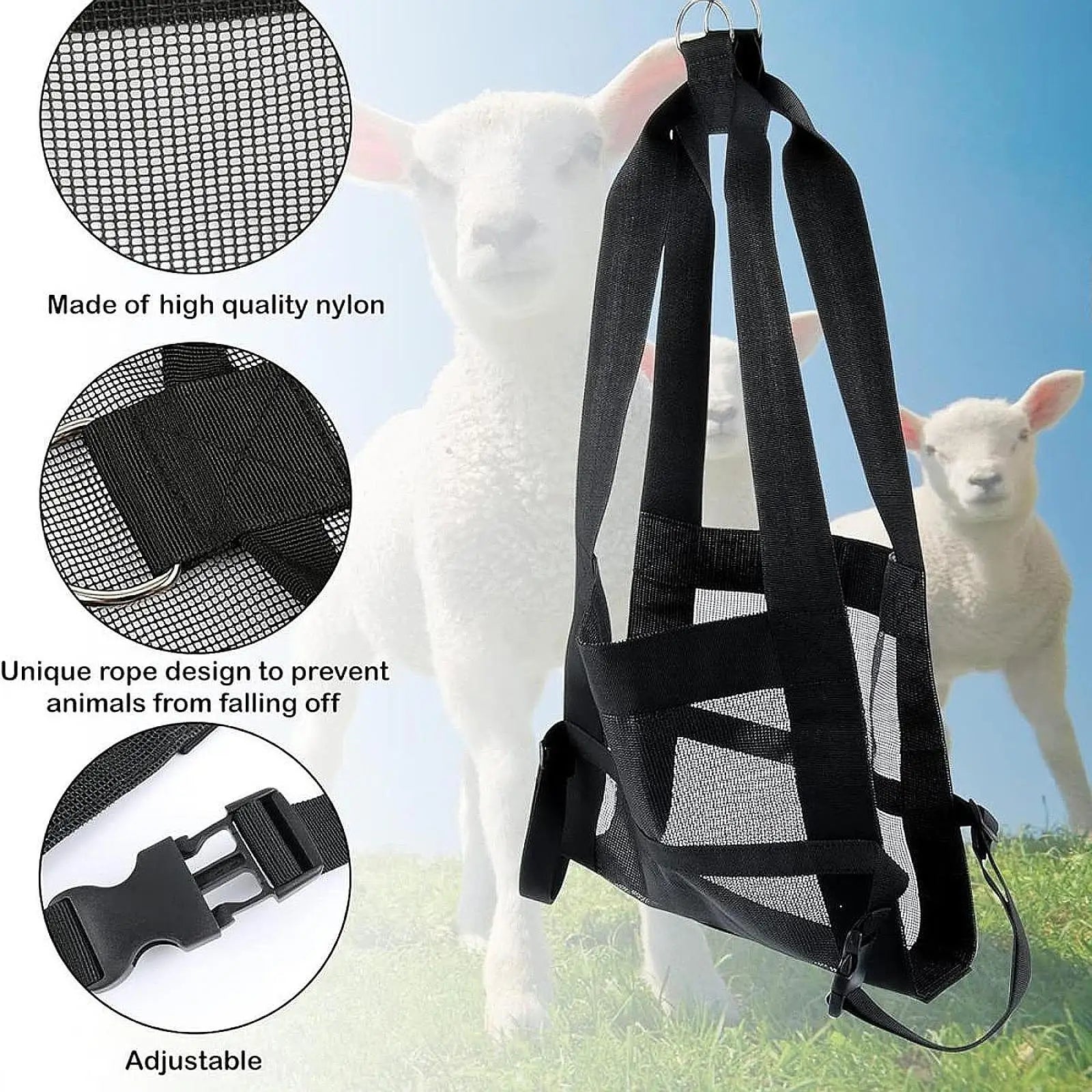Calf Sling for Weighing Animals Portable Lamb Weight Sling with Adjustable Straps for Goat Pigs Livestock Dogs