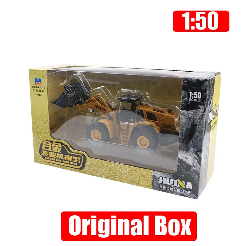 HUINA Alloy Toys 1:50 Scale Diecast Model Mechanical Loader Bulldozer Toy Model Engineering Construction Car  Boys Gifts
