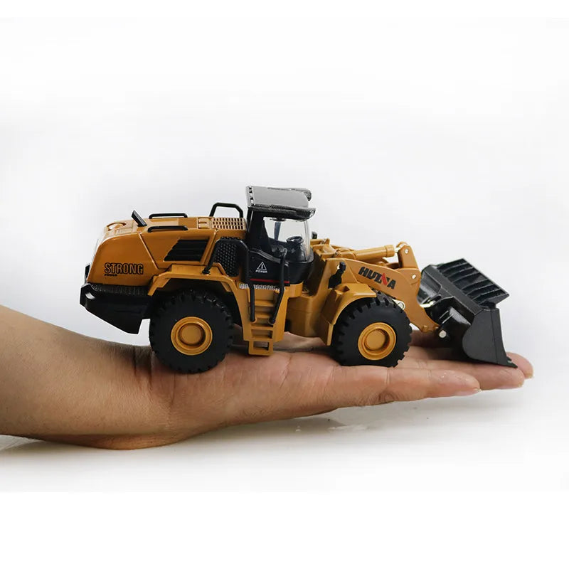 HUINA Alloy Toys 1:50 Scale Diecast Model Mechanical Loader Bulldozer Toy Model Engineering Construction Car  Boys Gifts