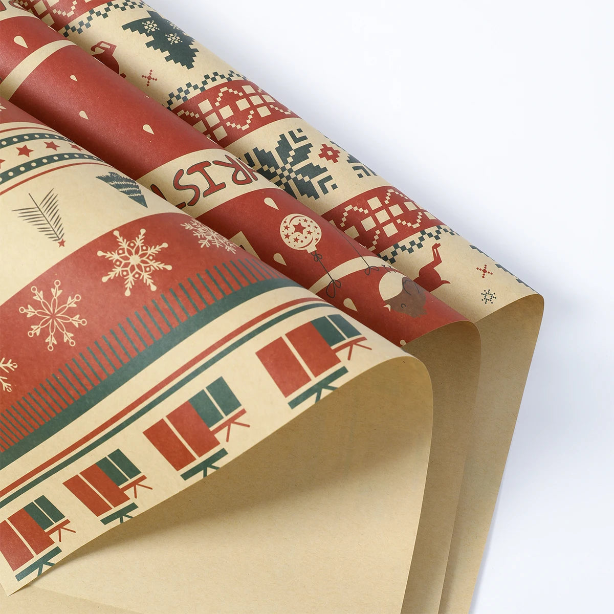 Christmas Wrapping Paper 50*70cm Christmas Kraft Paper Gift Wrap with Snowflake for Xmas Party Gift Packing DIY Crafts Papers