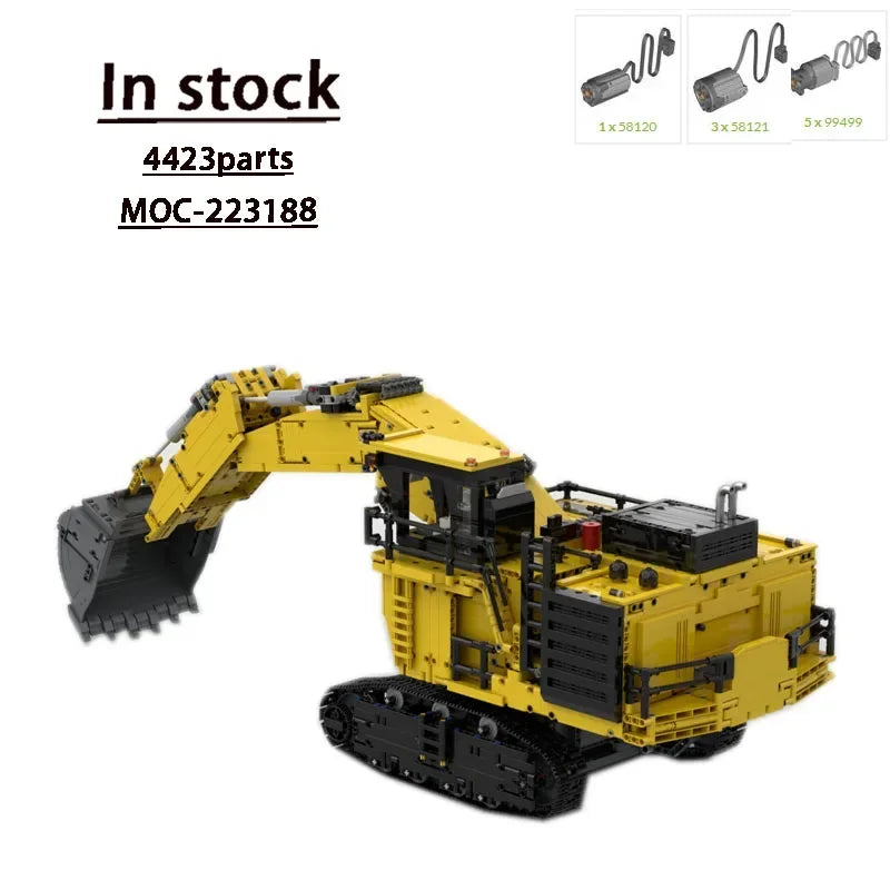 MOC-223188 New Backhoe Excavator Bulldozer Building Block Model • 4423 Parts • MOC Creative Boys' Children's Birthday Toy Gift