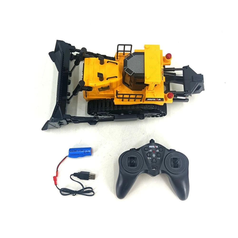 Huina1:16 1554 11 Channels Remote Control Bulldozer Heavy Duty Bulldozer Kids RC Vehicle Electric Toy Gifts For Kids