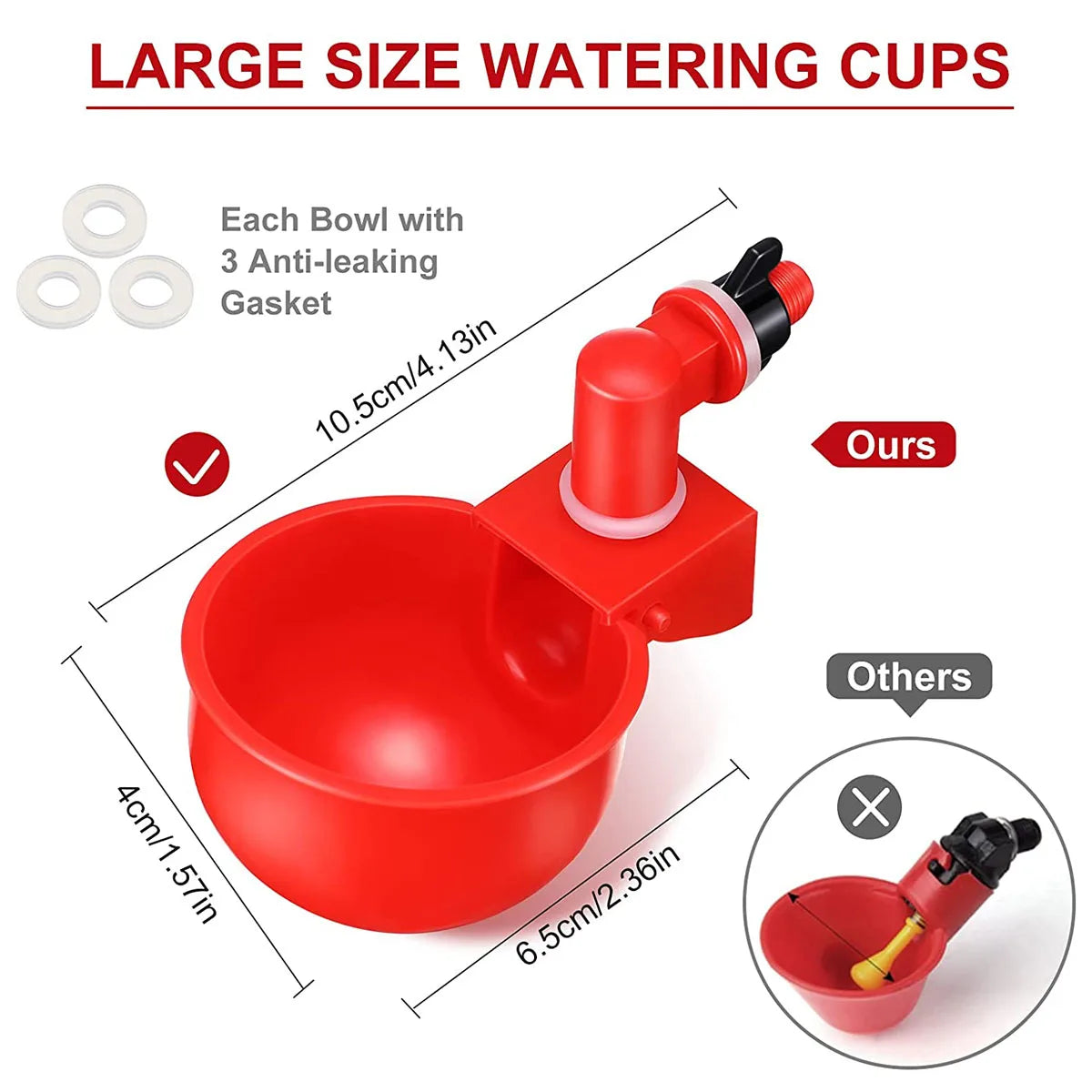 20Pc Chicken Drinker Cup Poultry Automatic Drinking Chicken Feeder Plastic Poultry Waterer Drinking Water Feeder for Chicks Duck