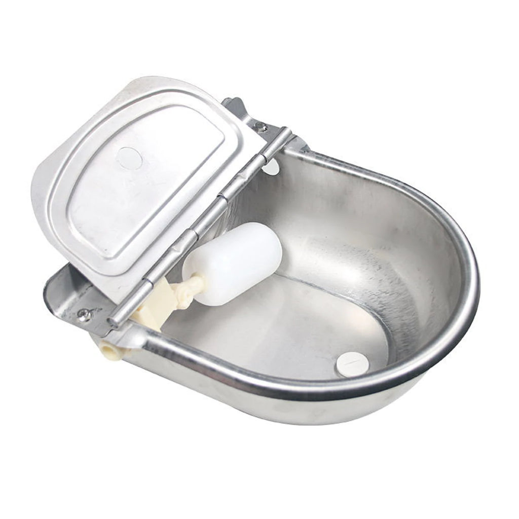 Stainless Steel Automatic Waterer Pet Livestock Tool Animals Water Bowl with Floating Ball for Cattle Horse Goat Sheep Dog