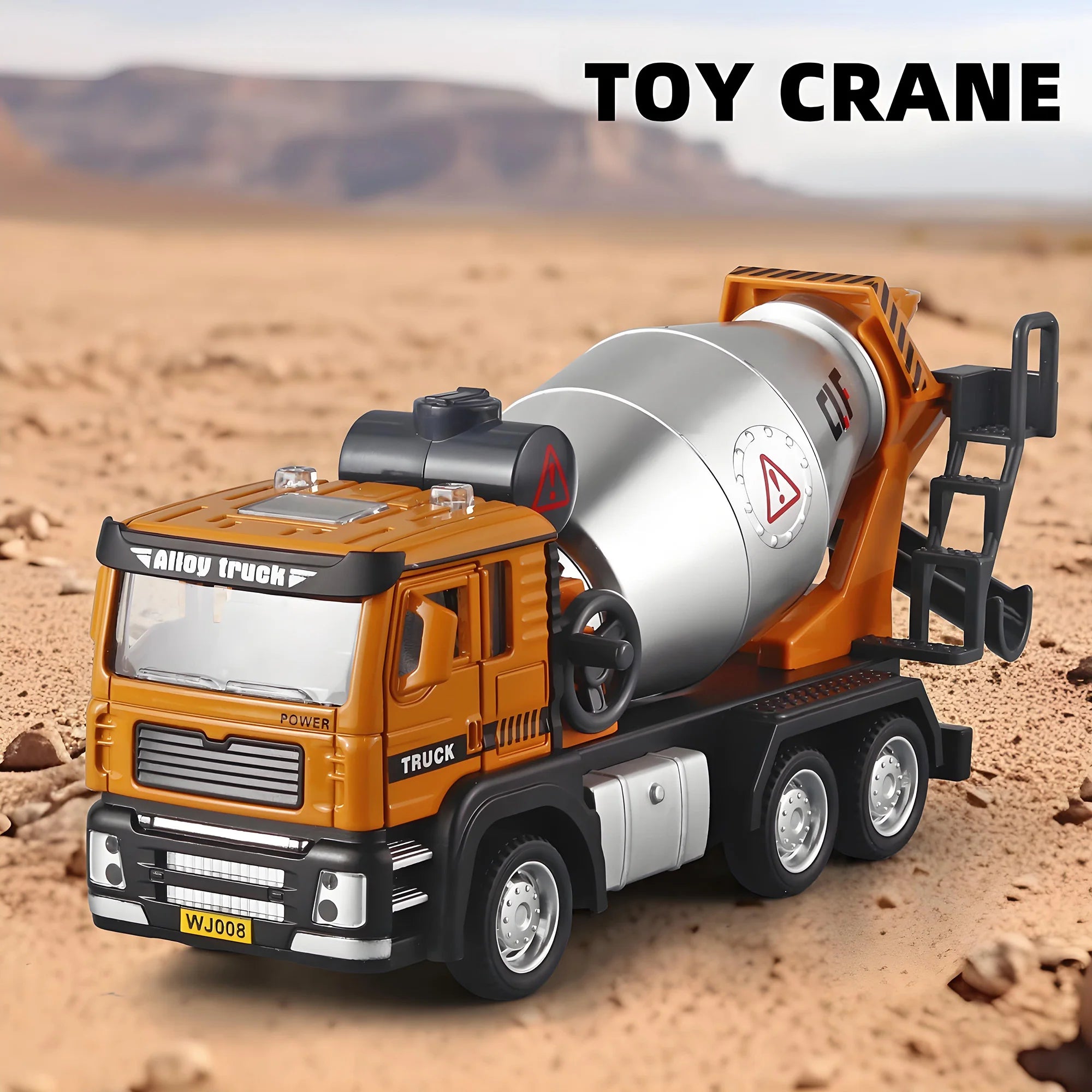 Alloy bulldozer excavator model, crane mixer toy, metal body simulation engineering vehicle for boy birthday gift light toy