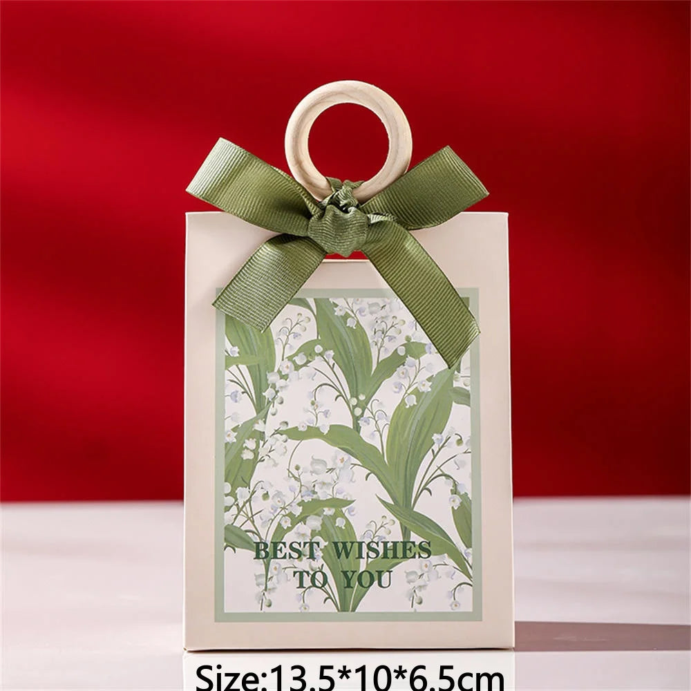 Christmas Gift Paper Bags Transparent Window For Candy Cookie Nougat Packaging Xmas New Year Party Decora