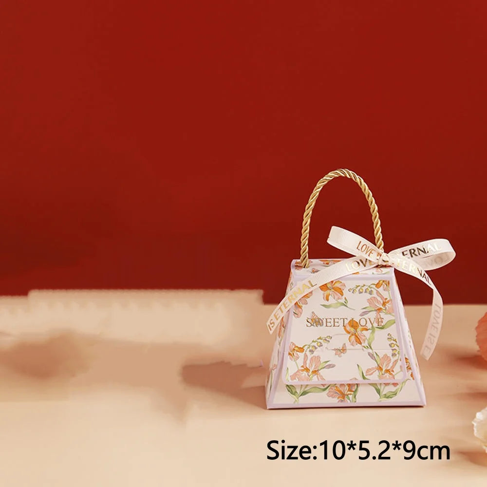 Christmas Gift Paper Bags Transparent Window For Candy Cookie Nougat Packaging Xmas New Year Party Decora