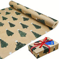 1 Roll Christmas Tree Wrapping Paper - Holiday Christmas and Birthday Decorations, Colorful Gift Wrapping, DIY Party Sup