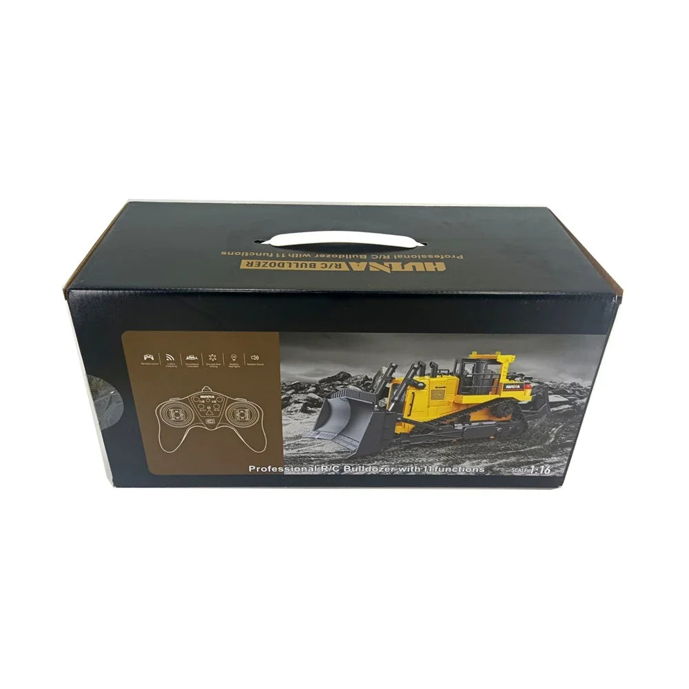 Huina1:16 1554 11 Channels Remote Control Bulldozer Heavy Duty Bulldozer Kids RC Vehicle Electric Toy Gifts For Kids