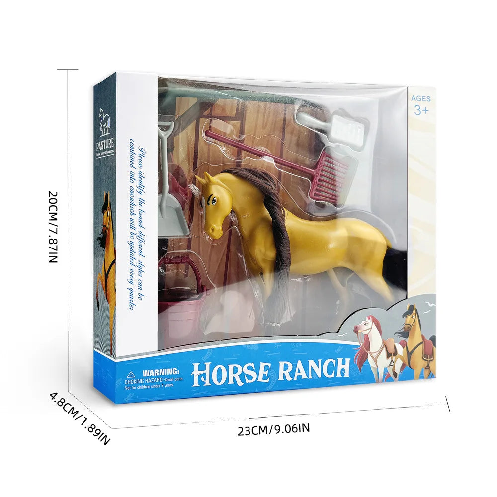 Ranch horse model toys, farm animal collection educational toys, suitable for birthday and Christmas festival gifts