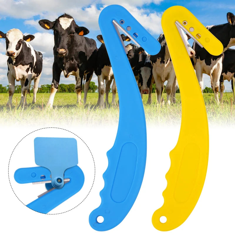 Livestock Safety Ear Tag Removal Tool Hay String Cutter Bandage for Cattle Goat Sheep Pig Tag Removal Knife Veterinary Farm 1Pc