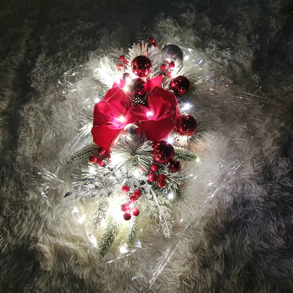 Christmas Staircase Decoration Wreath DIY Indoor Outdoor Garland Decoration With LED Decoration Prop Evening Party Dress Up Prop