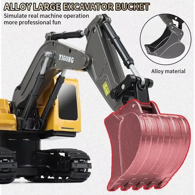 New Remote Control Engineering Vehicle Crawler Truck Bulldozer Toys RC Excavator Dumper Car 2.4G For Boys Kids Holiday Toy Gifts