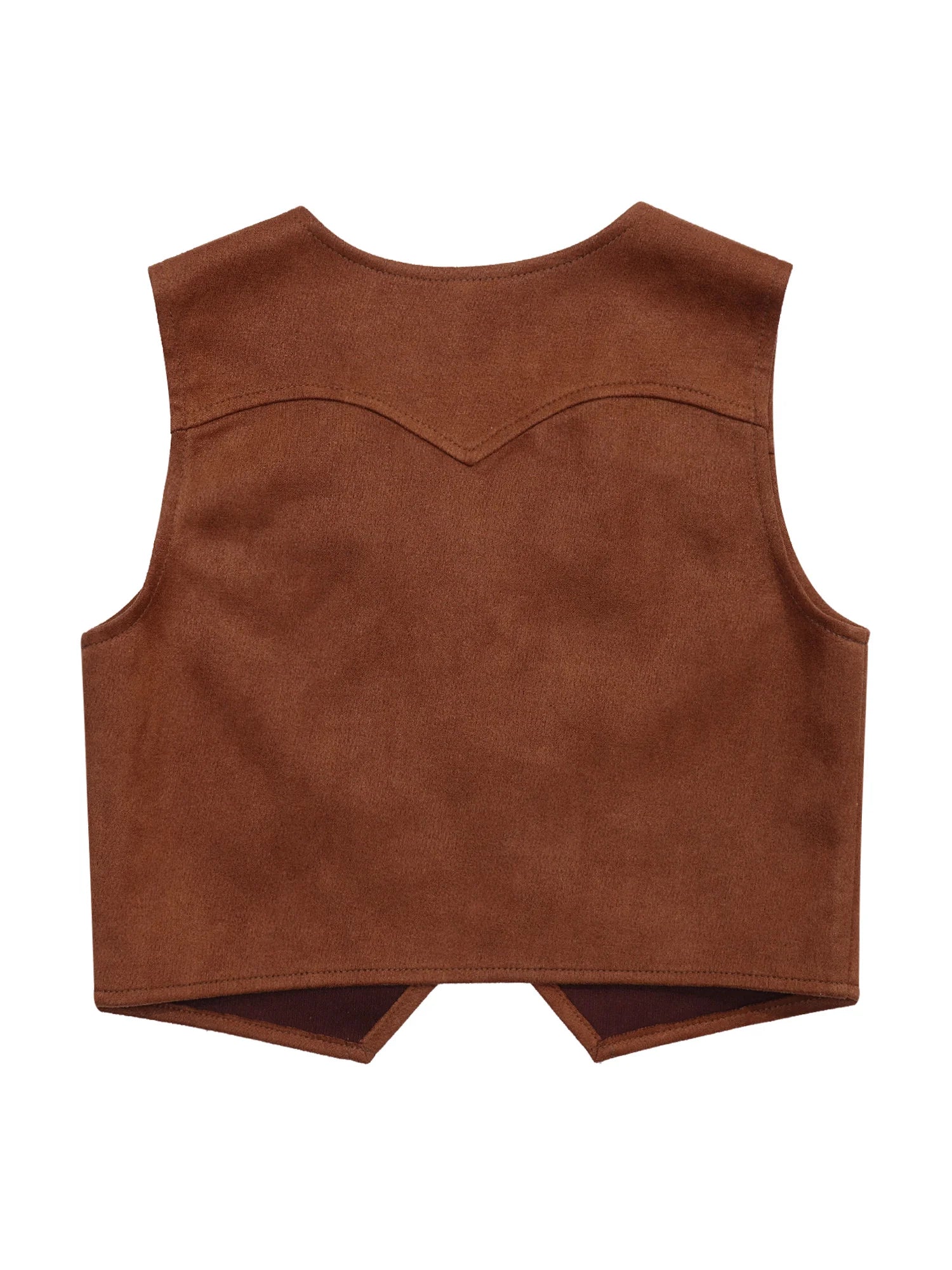 Kids Boys Western Cowboy Cowgirl Cosplay Costume Open Front Waistcoat Vest Pointed Hem Fringe Decor Tassel Jacket for Party