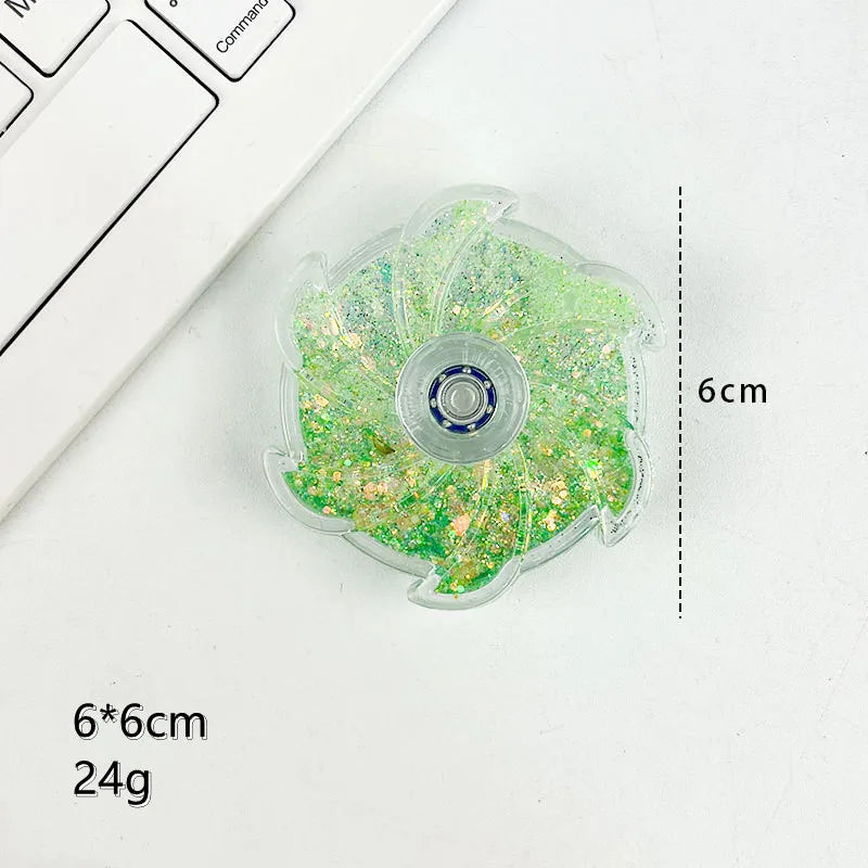 Fidget Spinner Rustling Portable High Rotational Speed Petal-like Spinning Gyro Colorful Sequined Desk Stress Relief Toy Gifts