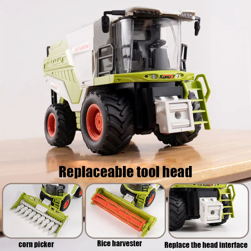 1/24 Farm Grain Harvester Model Lighting/Spray Multi-functional Farmer RC Cars Toys Wheat/corn Crop Harvester Children Gifts