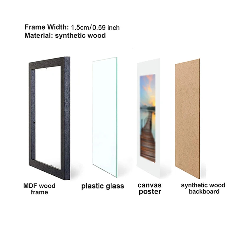 14pcs 4x6 Inch Picture Frames, Wooden Photo Frames without Mat ,Tabletop or Wall Display for Prints, Paintings, Poster