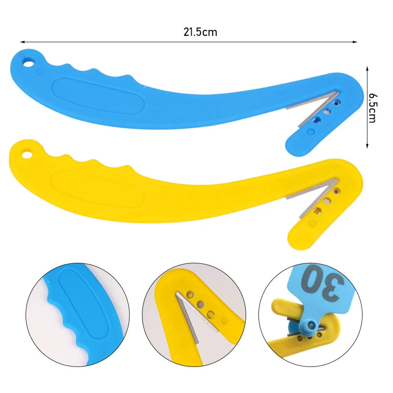 Livestock Safety Ear Tag Removal Tool Hay String Cutter Bandage for Cattle Goat Sheep Pig Tag Removal Knife Veterinary Farm 1Pc