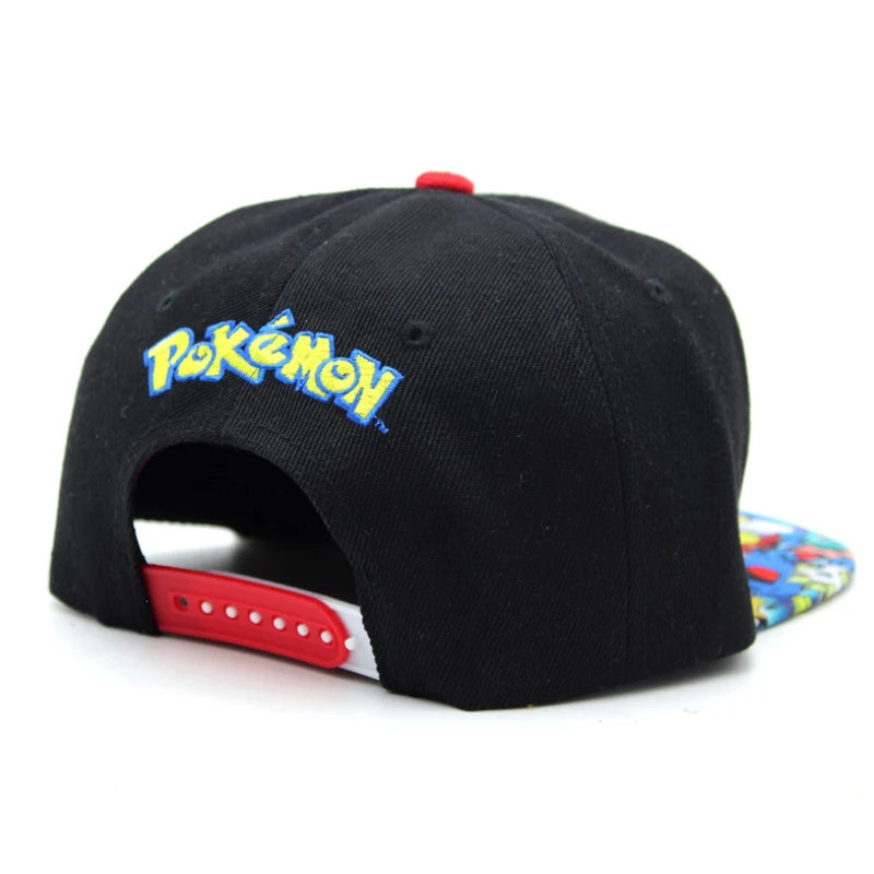 Pokemon Anime Cartoon Series Children Hat Flat brimmed hat Sun Hat Adjustable Adult Outdoor Sports Baseball Cap Cosplay Gifts