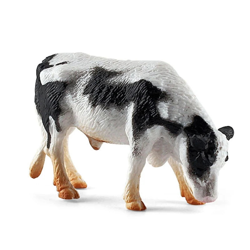 12pcs Mini Farm Animal Figurines Cartoon Realstic Animal Statue Toys Pvc Farm Barn Animals Playset for Cake Decoration