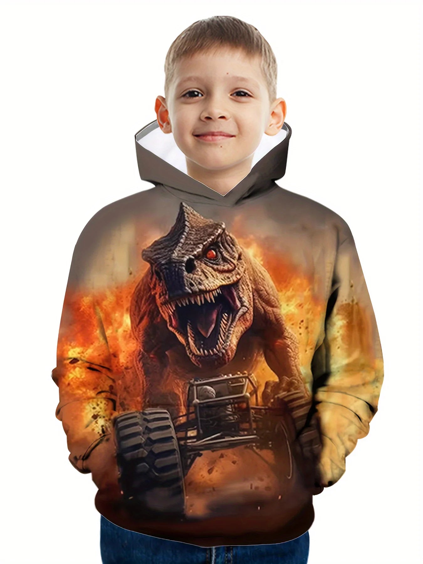 Hoodies Animal Dinosaur Pattern 3D Print Sweatshirts Boys Girls Harajuku Hooded Sweatshirt kids Fashion Coat Children Tracksuits
