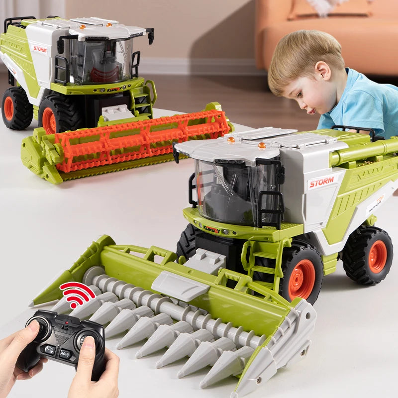 1/24 Farm Grain Harvester Model Lighting/Spray Multi-functional Farmer RC Cars Toys Wheat/corn Crop Harvester Children Gifts