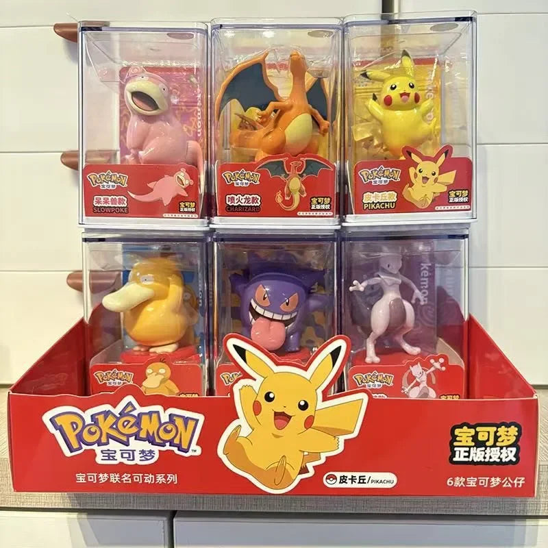 Authentic Pok é mon CHARIZARD GENGAR Handmade Pikachu PSYDUCK MEWTWO Cartoon Doll Ornament Children's Toy Christmas Gift