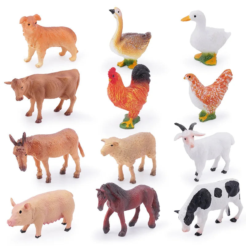 Realistic Safari Animal Figurines Simulation Model Mini Farm Woodland Animal for Kids Party Favor Preschool Educational Toy Gift
