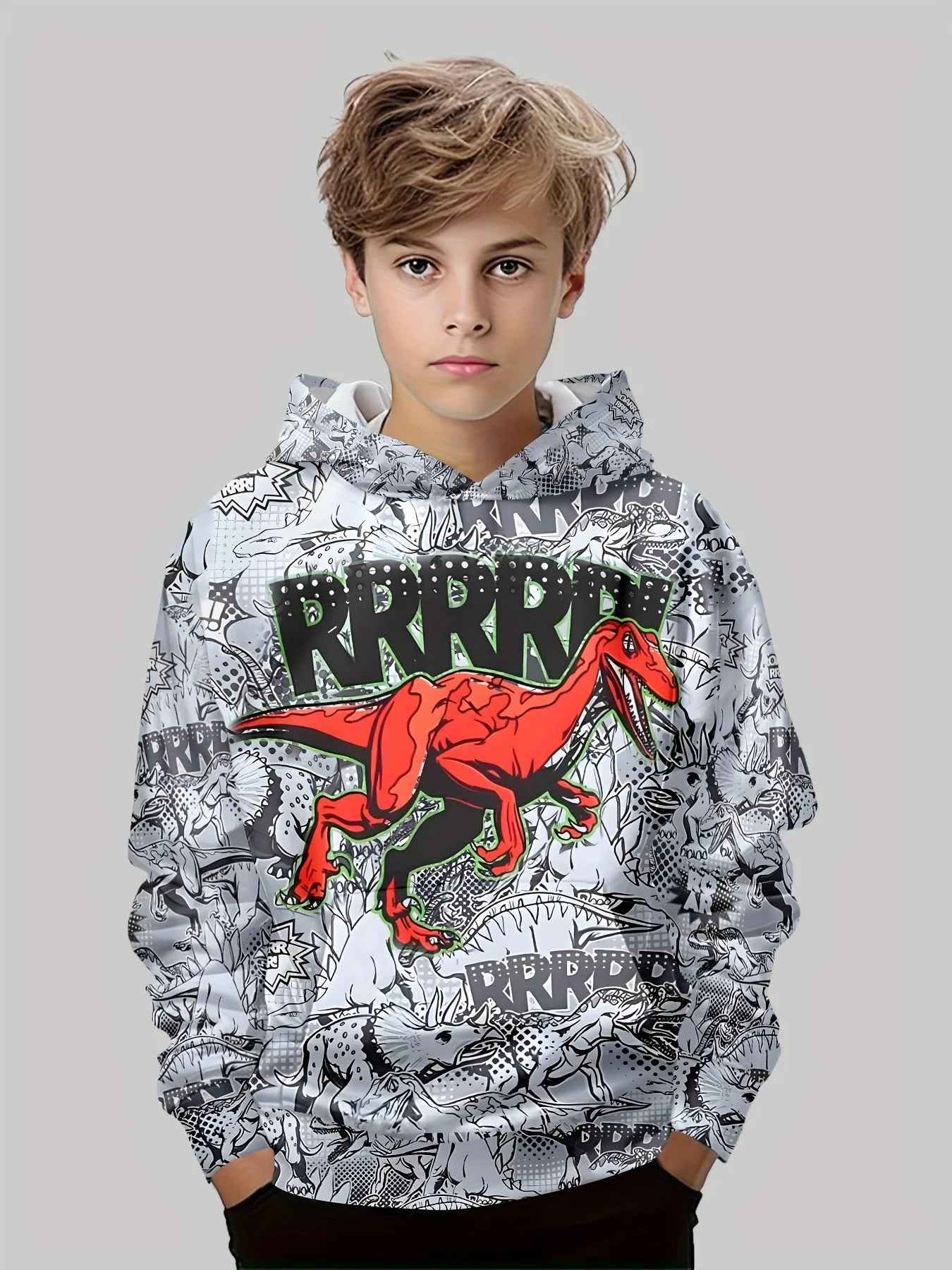 Hoodies Animal Dinosaur Pattern 3D Print Sweatshirts Boys Girls Harajuku Hooded Sweatshirt kids Fashion Coat Children Tracksuits