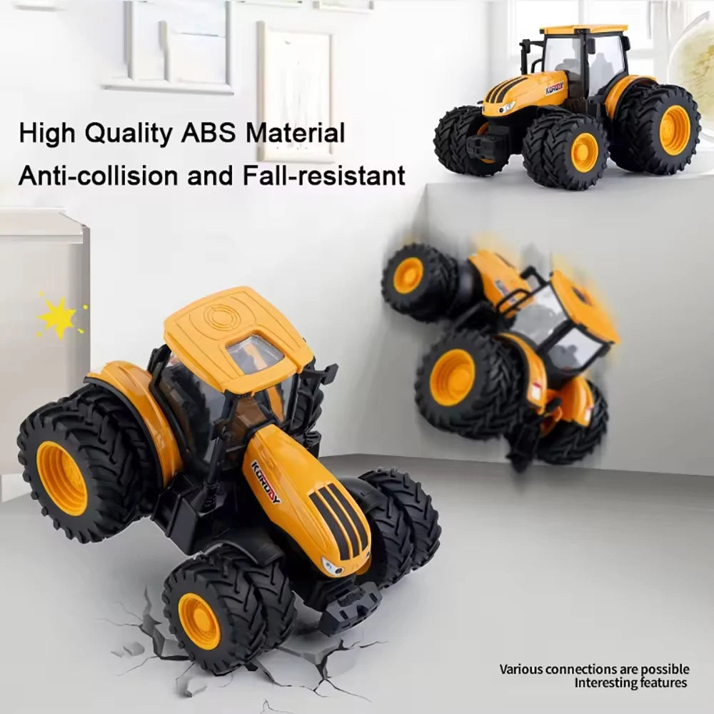 Farmer Truck 1/24 Inertia Farmer's Combined Soil Preparation Vehicle For Kids Scene Simulation Toys for Boys Christmas Gifts