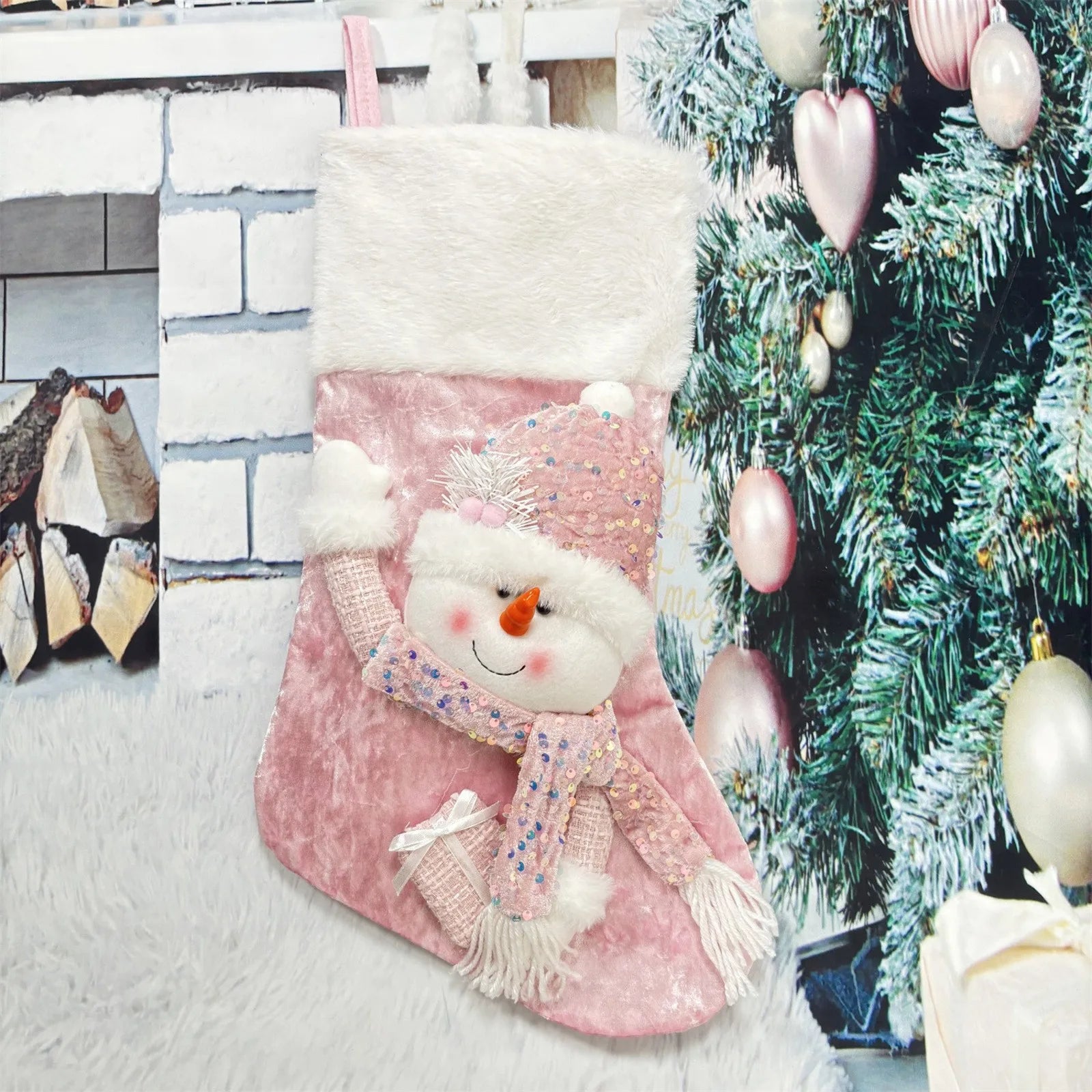 Christmas Stockings Socks Santa Snowman Hanging Xmas Tree Ornaments Christmas Decor For Home New Year Navidad Candy Gift Bags