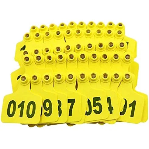 Cattle Ear Tags Large Plastic Livestock Ear Tags for Sheep Cattle Calf Hog with Number 001-400 Animal Identification Ear Tags