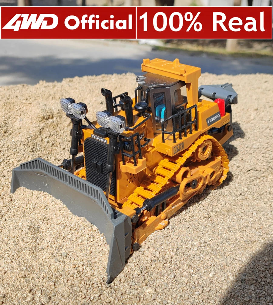 4WD Remote Control Excavator 4x4 Alloy Dump Truck Bulldozer Radio Model RC Car Construction Vehicle Toy Children Kids Gifts