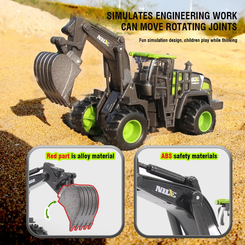1/50 Model Car Bulldozer Truck Excavator Crane Forklift Construction Engineering Vehicle Toys for Boys Children Educational Toys