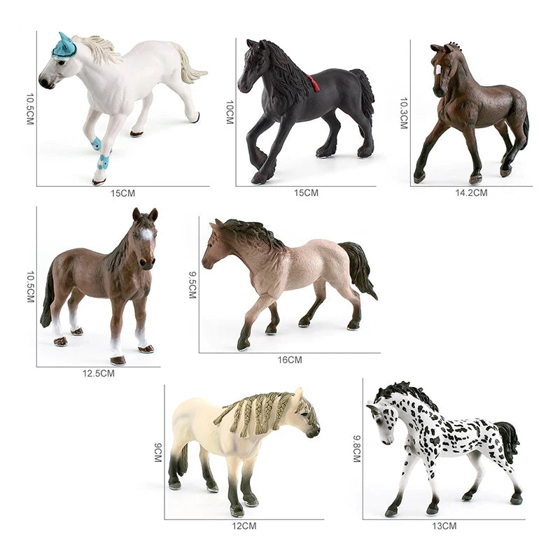 Simulation Quart Horse Appaloosa Horse Hanoverian Horse Animal Stallion Models Static Desktop Decorative Ornaments Children Toys