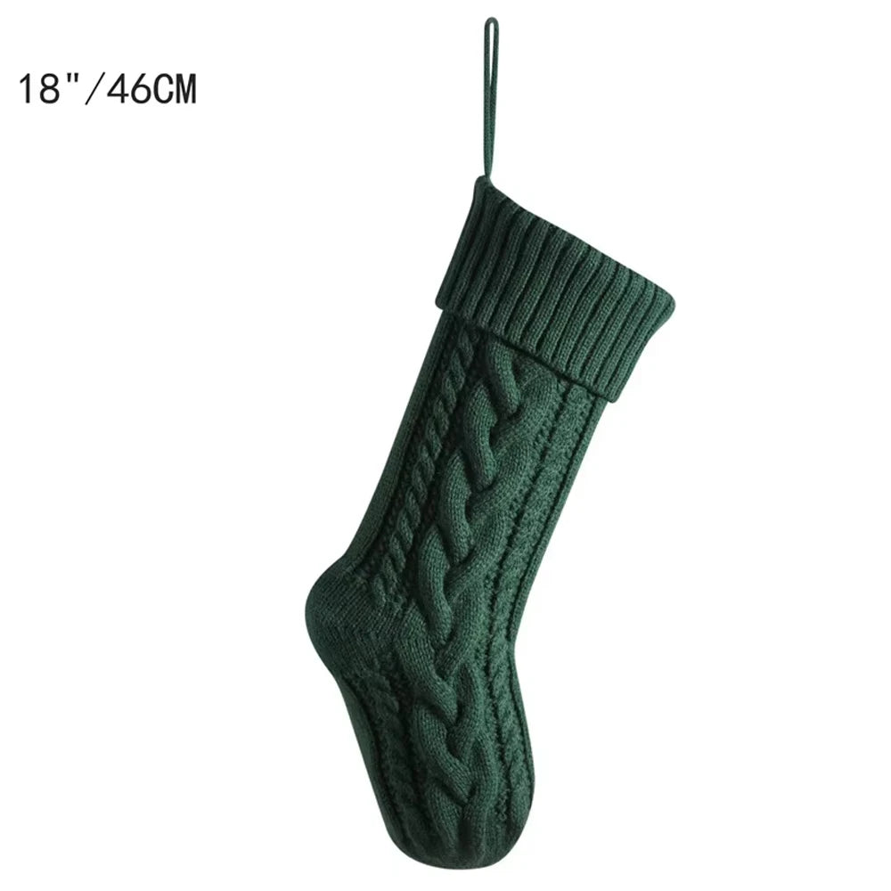 Christmas Fun Stockings For Kids Large Size Cable Knit Stocking Christmas Decorations Gife For Family Party
