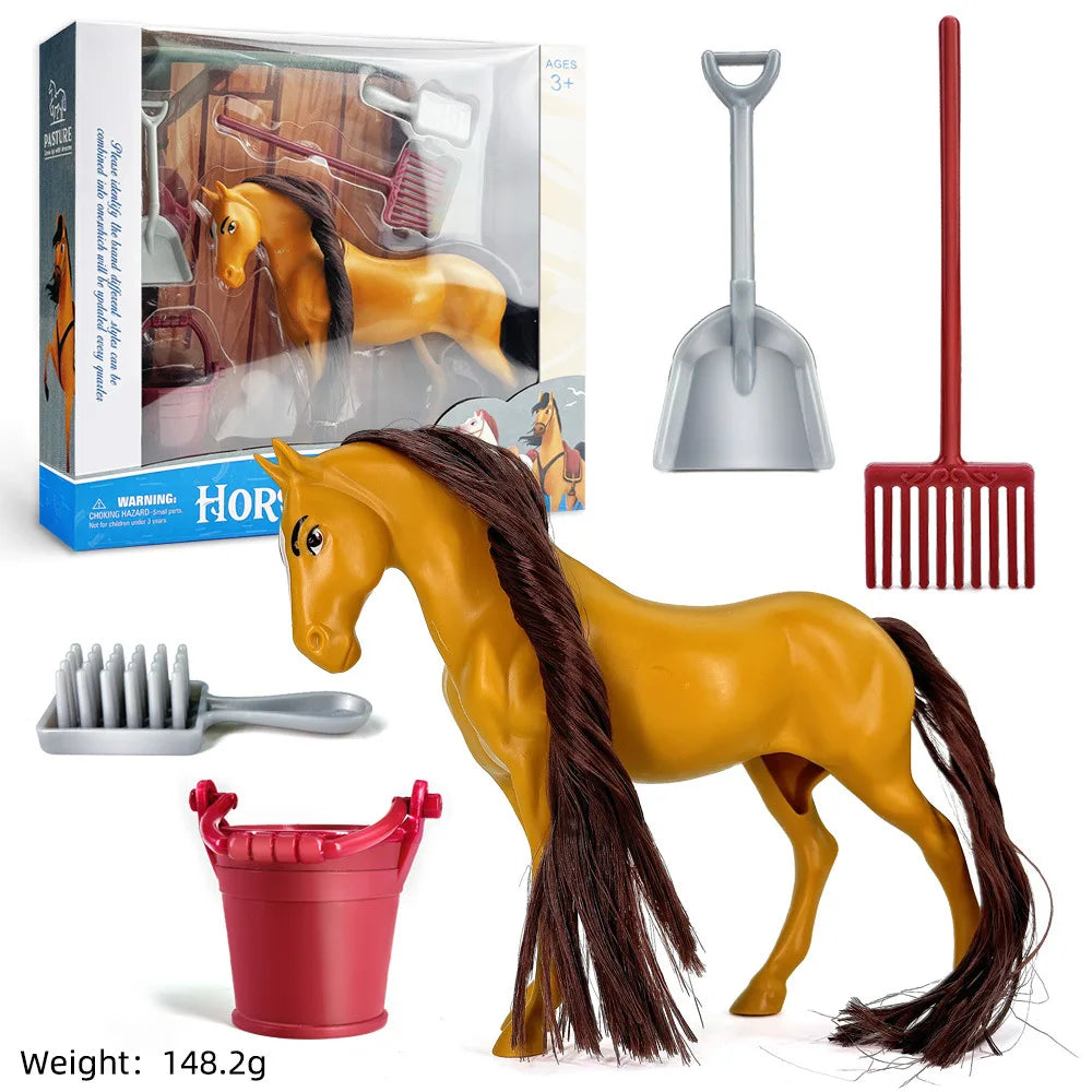 Ranch horse model toys, farm animal collection educational toys, suitable for birthday and Christmas festival gifts