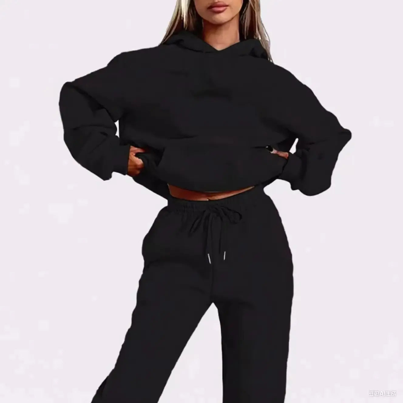 2025 Autumn Woman Clothes Solid Color Casual Fashion Long Pants Long Sleeve Hoodie New Two Piece Set Big Size Women'S Tracksuit