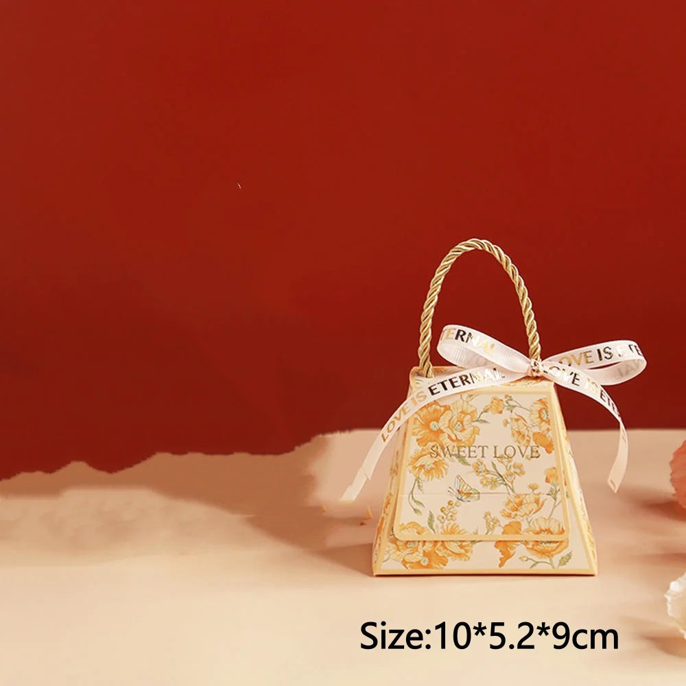 Christmas Gift Paper Bags Transparent Window For Candy Cookie Nougat Packaging Xmas New Year Party Decora