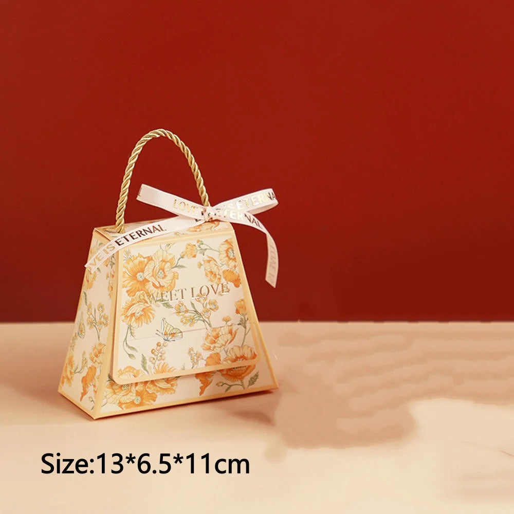 Christmas Gift Paper Bags Transparent Window For Candy Cookie Nougat Packaging Xmas New Year Party Decora