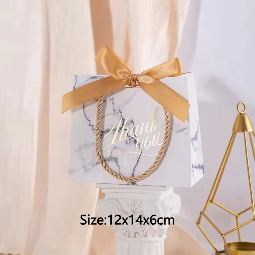 Christmas Gift Paper Bags Transparent Window For Candy Cookie Nougat Packaging Xmas New Year Party Decora