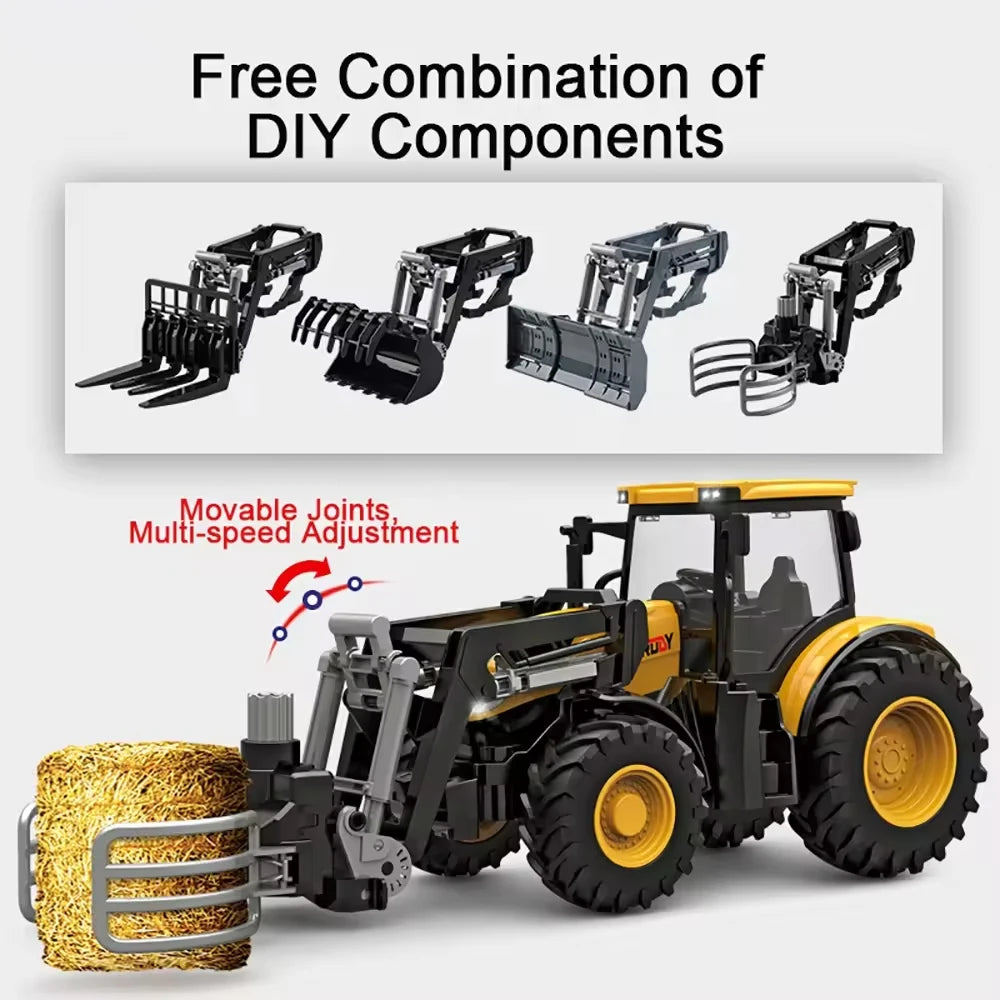 Farmer Truck 1/24 Inertia Farmer's Combined Soil Preparation Vehicle For Kids Scene Simulation Toys for Boys Christmas Gifts