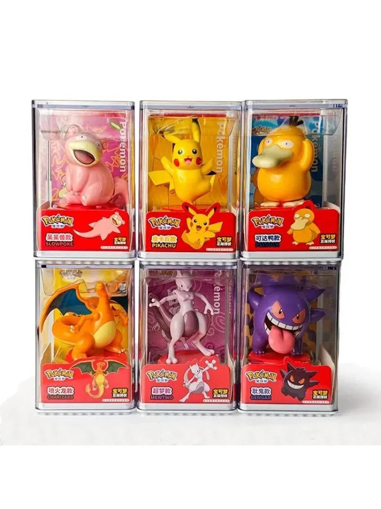 Authentic Pok é mon CHARIZARD GENGAR Handmade Pikachu PSYDUCK MEWTWO Cartoon Doll Ornament Children's Toy Christmas Gift