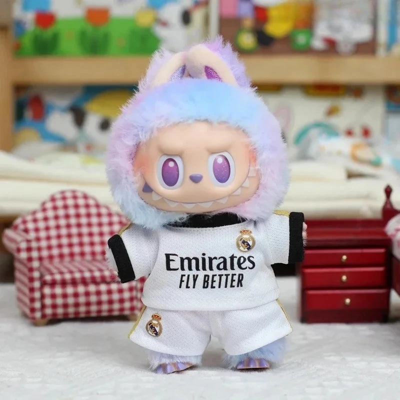 Labubu 17cm Football Outfit – Jersey, Shorts & Hat Set (Fits V1–V3 Dolls)