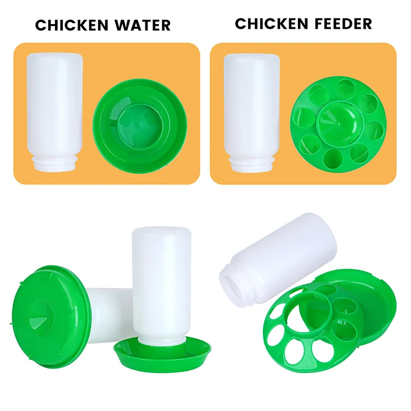 1L Poultry New Thickened Feeder and Drinker Chicken Feeder Bucket Automatic Water Food Dispenser Chick Drinker Feeding Bucket