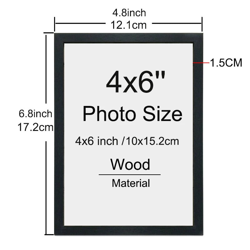14pcs 4x6 Inch Picture Frames, Wooden Photo Frames without Mat ,Tabletop or Wall Display for Prints, Paintings, Poster