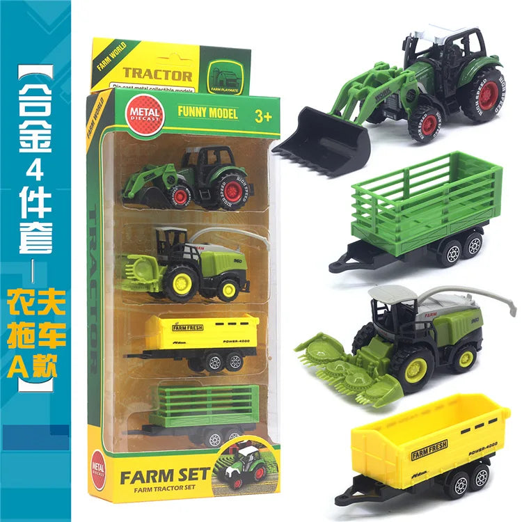 Alloy Farmer's Car Model Harvester Tractor Farm Toy Car Car Model Children's Gift