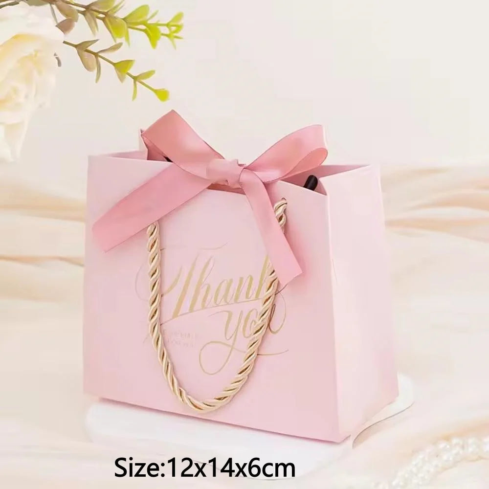 Christmas Gift Paper Bags Transparent Window For Candy Cookie Nougat Packaging Xmas New Year Party Decora