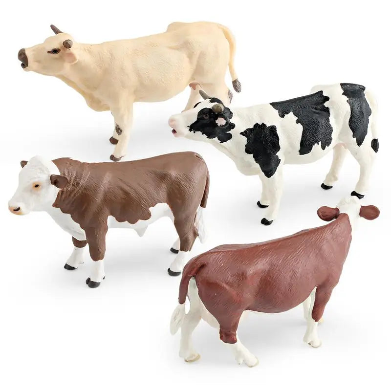 Farm Cattle Toy Realistic Miniatures Cattle Cow Figurine Garden Cattle Figurines Collection Model Toy For Kids Gift