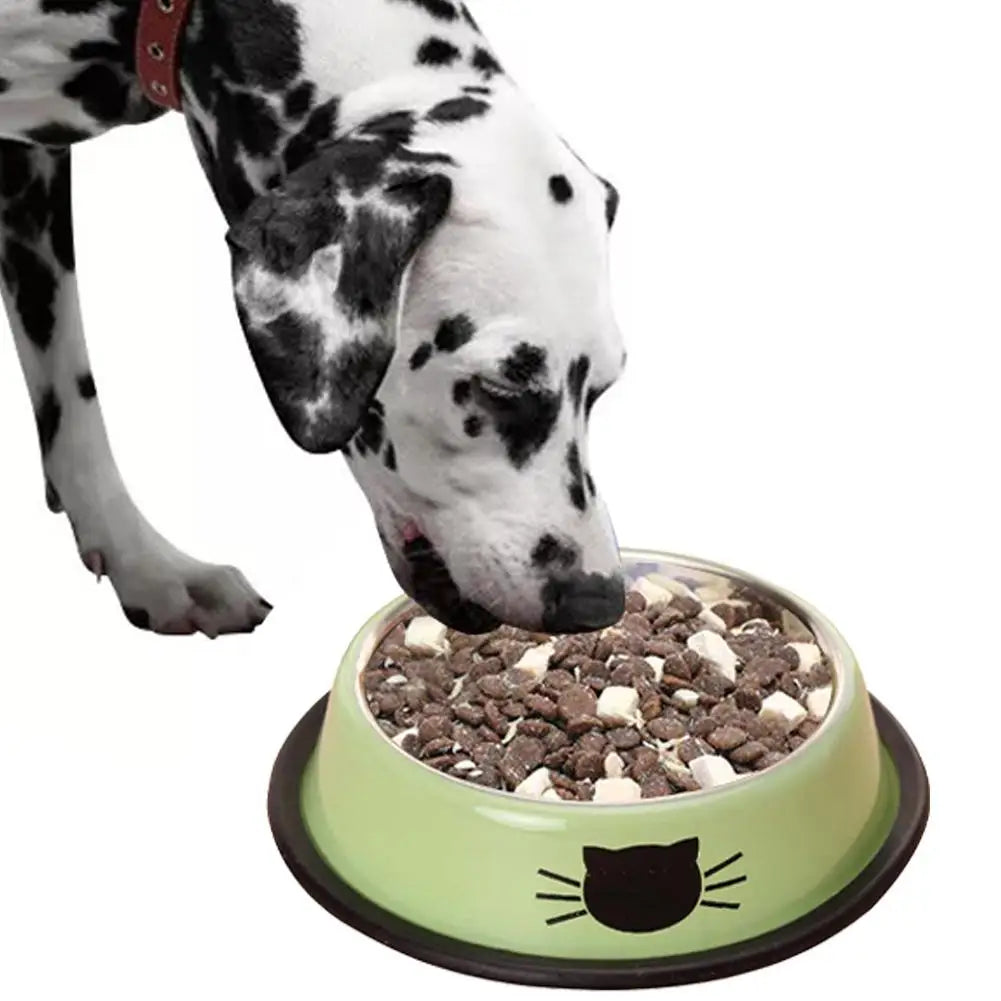 Pet Dog Cat Bowl Dog Water Bowl with Non-Slip Rubber Base, Metal Insulated Stainless Steel Cat Bowls, Double Wall Cat Bowl